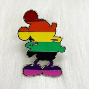 🔮 5/$25 Disney Mickey‎ Mouse Pride Rainbow Silhouette Pin